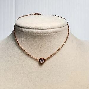 18k GP Bracelet Clear Rhinestone Dainty Minimalist 10"